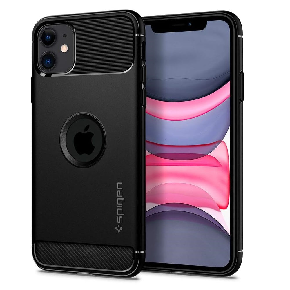 Spigen Rugged Armor Matte Black Case - For iPhone 11 - mosaccessories